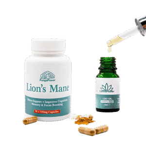 Focus and Concentration – 2500mg CBG Oil & FungaPower Lion’s Mane Capsules