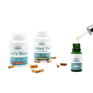 Immune Support – FungaPower Turkey Tail or Lion’s Mane & 2500mg CBD Oil